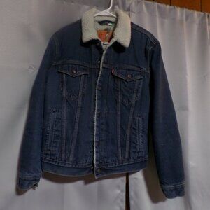 Levis Men’s Blue Denim Sherpa Lined Snap Closure – Size Medium
